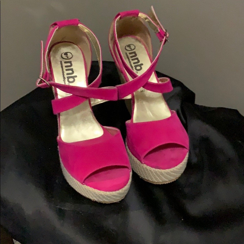 Hot pink wedges